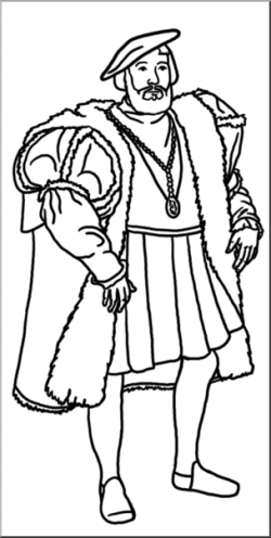Clip Art: Medieval History: 16th Century Nobleman B&W I ...