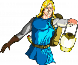 Clipart - Blonde Male Medieval Adventurer with Lantern - Highlights