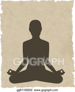 Vector Art - Abstract meditating people background. EPS ...