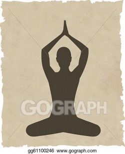 Vector Art - Abstract meditating people background. EPS ...