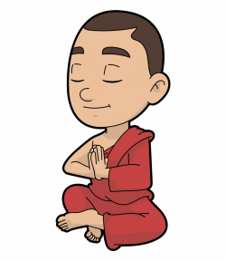 Cartoon Buddhist Monk In Meditation - Buddhist Monk Png Free ...