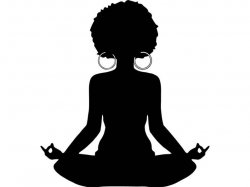 Yoga Zen-like Afro Woman Relax Tranquility Meditation God Connection Female  Lady .SVG .EPS.PNG Vector Clipart Digital Circuit Cut Cutting