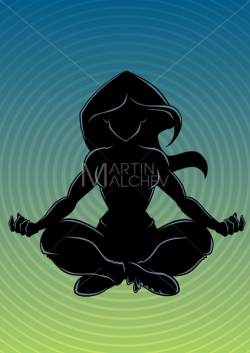 Meditating Woman Background Silhouette