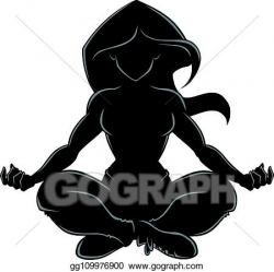 EPS Vector - Meditating woman silhouette. Stock Clipart ...