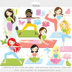 Yoga clipart - yoga clip art girl gals fitness meditation spiritual health  gym