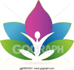 Vector Clipart - Yoga lotus meditation logo. Vector ...
