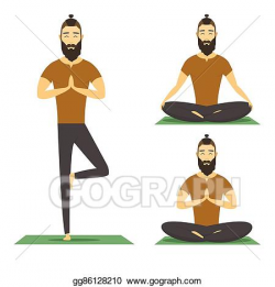 Vector Art - Yoga man isolated. Clipart Drawing gg86128210 ...