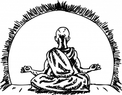 28+ Collection of Meditating Monk Drawing | High quality, free ...