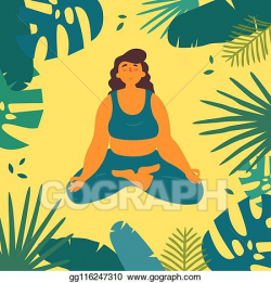 Vector Stock - Woman in lotus yoga ardha padmasana asana ...