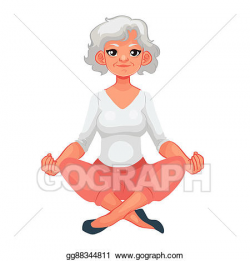 Stock Illustration - Beautiful senior woman in various poses ...