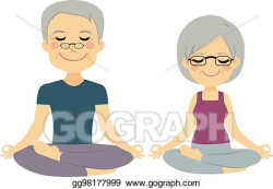 Vector Art - Yoga senior couple. Clipart Drawing gg98177999 ...