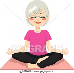 Vector Art - Meditation senior yoga. EPS clipart gg92200481 ...