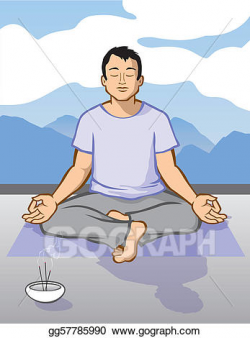 Vector Clipart - Man meditating. Vector Illustration ...