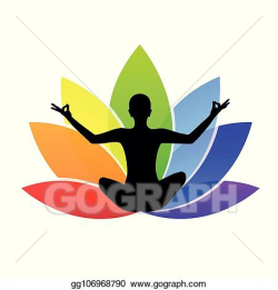 Vector Stock - Young person sitting in yoga meditation lotus ...