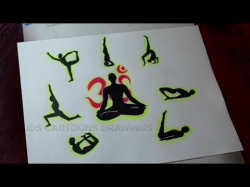 How to Draw Yoga Meditation Poster Drawing for Kids - YouTube