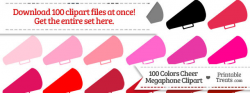 100 Colors Cheer Megaphone Clipart Download — Printable ...