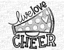 Live love cheer clipart, football mom, Megaphone clipart, transparent PNG  file for sublimation, silver, cheerleader shirt design, cheer mom