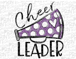Cheerleader clipart, football mom, Megaphone clipart, transparent PNG file  for sublimation, purple, cheerleader shirt design, cheer mom