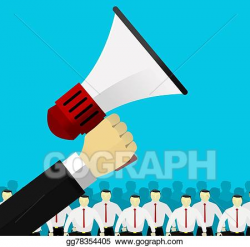 Vector Stock - Hand holding megaphone . Clipart Illustration ...