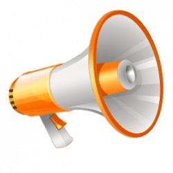 Yellow and White Megaphone Clipart transparent PNG - StickPNG