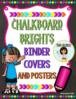 Chalkboard Brights Melonheadz Binder Covers and Posters (Editable)