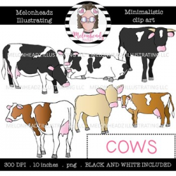 Cow clip art - Minimal Style - Mini - Melonheadz Clipart