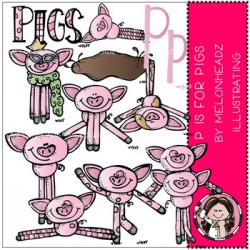 P is for pigs - clip art - by Melonheadz