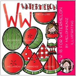 W is for watermelon clip art - COMBO PACK- by Melonheadz