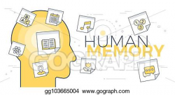 Vector Illustration - Human memory concept. EPS Clipart ...
