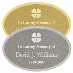 Oval Shaped Engravable Brass Urn Plaque | Memorial Gallery