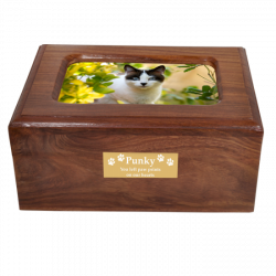 Memory Box Cat Urn with Photo Window- Slider