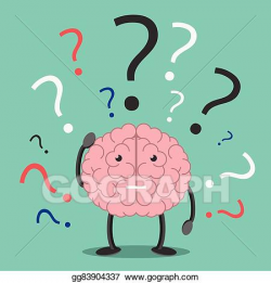 Vector Art - Confused brain character thinking. Clipart ...