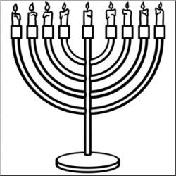 Clip Art: Hanukkah: Menorah B&W I abcteach.com | abcteach