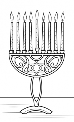 Hanukkah Menorah coloring page | Free Printable Coloring Pages