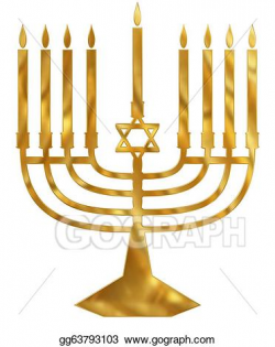 Clipart - Golden menorah. Stock Illustration gg63793103 ...