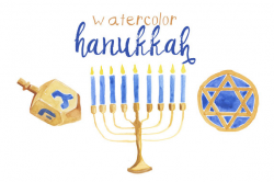 Watercolor Hanukkah Clip Art Holiday Season Instant Download ...