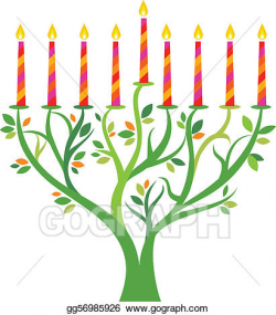 Vector Stock - Hanukkah menorah tree. Clipart Illustration ...