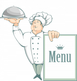 Chef cuisinier, pancarte, menu - Chef with sign