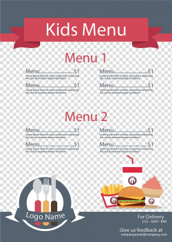 Sample menu illustration, Menu Kids meal Restaurant Outline ...