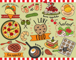 I Love Food Clipart, vector food, food clip art, menu ...