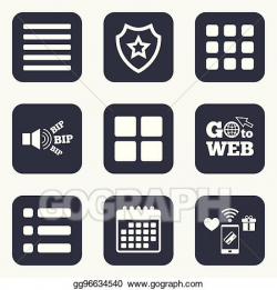 Vector Clipart - List menu icons. content view options ...