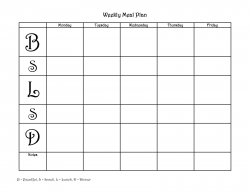 Weekly Meal Planner with Snacks | Weekly Meal Plan Form ...