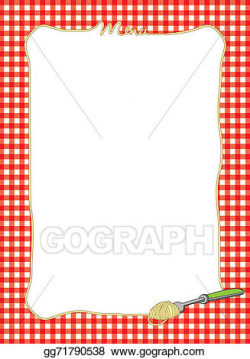 Drawing - Pasta decorative menu frame. Clipart Drawing ...