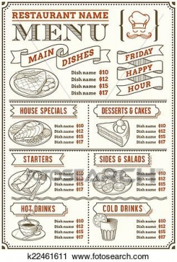 Clipart Of Restaurant Menu Template K22461611 – Search Clip ...