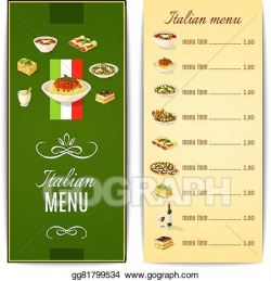Vector Illustration - Italian food menu. EPS Clipart ...
