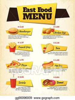 EPS Vector - Fast food menu design. Stock Clipart ...