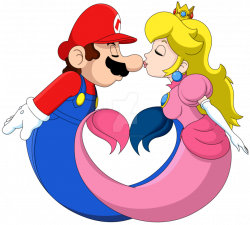 Mermaid Peach Kissing Merman Mario by FamousMari5 on DeviantArt