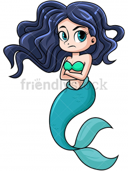 Angry Mermaid With Big Blue Eyes | digital illustration in ...