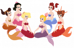 Little Mermaid Sisters Clip Art free image