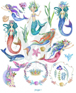 mermaidlife #mermaid #watercolor #watercolour #seashells ...